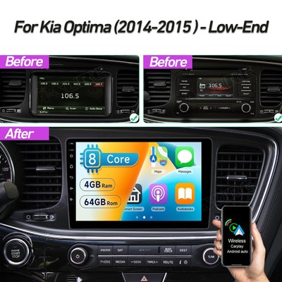 8 Core 4G+64GB Car Radio For Kia Optima K5 2014 2015 Wireless CarPlay Android 14