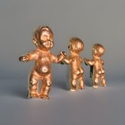 3 Rare Vintage 1980s Allison Mager Gold-Plated Baby Brooches – 1 7/8" Long