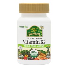 NaturesPlus Source Life Garden Vitamin K2-60 Vegan Capsules 2-Pack Bone Support