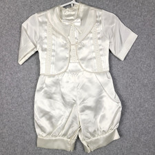 VTG Christening Outfit Baby Phyllis Babywear 0-6 Months 3 Pc Set w/ bonnet White