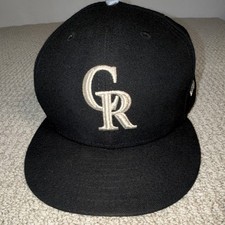 New Era 59FIFTY Colorado Rockies MLB Black Fitted Cap Hat Size 8 1/8