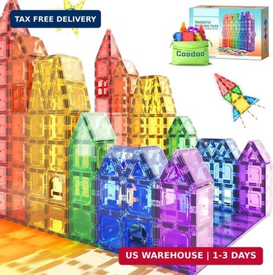 Coodoo Magnetic Tiles Kids Toys STEM Magnet Toy for Toddler Magnetic Blocks Buil