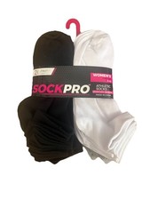 SockPro Women's Quarter Socks 20 Pairs Black White Gray Size 5-10