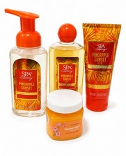 SPA Luxury Pineapple Sunset Bath Body Gift Set 4 Pc Lotion Wash Scrub New