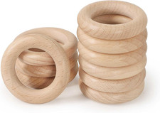 10 Pcs 2 Inch Unfinished Wooden Rings Macrame Circles for Home Party Decor