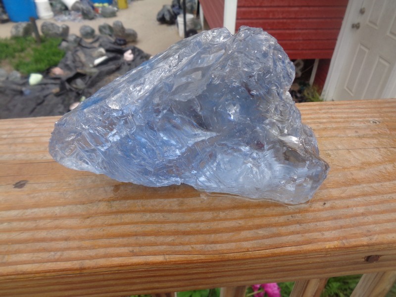Glass Rock Slag  Clear Sapphire Blue Rocks 5.2 lbs 14E Landscaping Aquarium