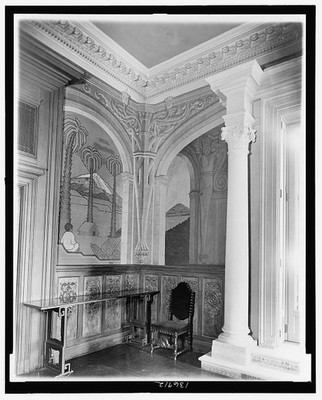 Washington D.C. Mexican Embassy Mural Interior ca 1925 Arcade Column Chair