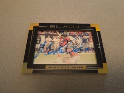 Panini Black Football 2022 Morten Andersen Shadowbox Autograph Gold 1/5