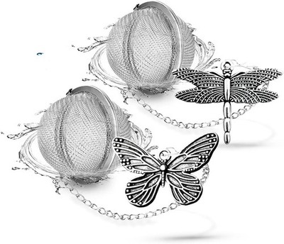 2pcs Tea Infuser,Loose Leaf Tea Steeper Tea Strainer with Charm Handmade Dragonf