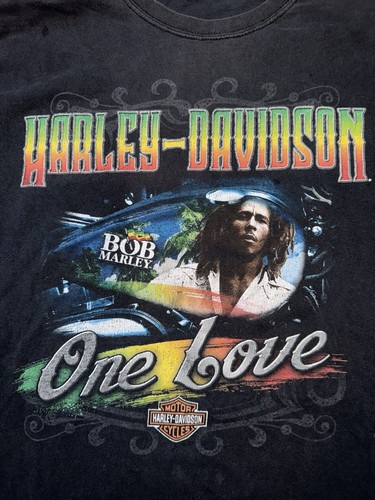 VTG Harley Davidson Motorcycles Bob Marley One Love Jamaica T Shirt SZ 2XL ? - Picture 2 of 6