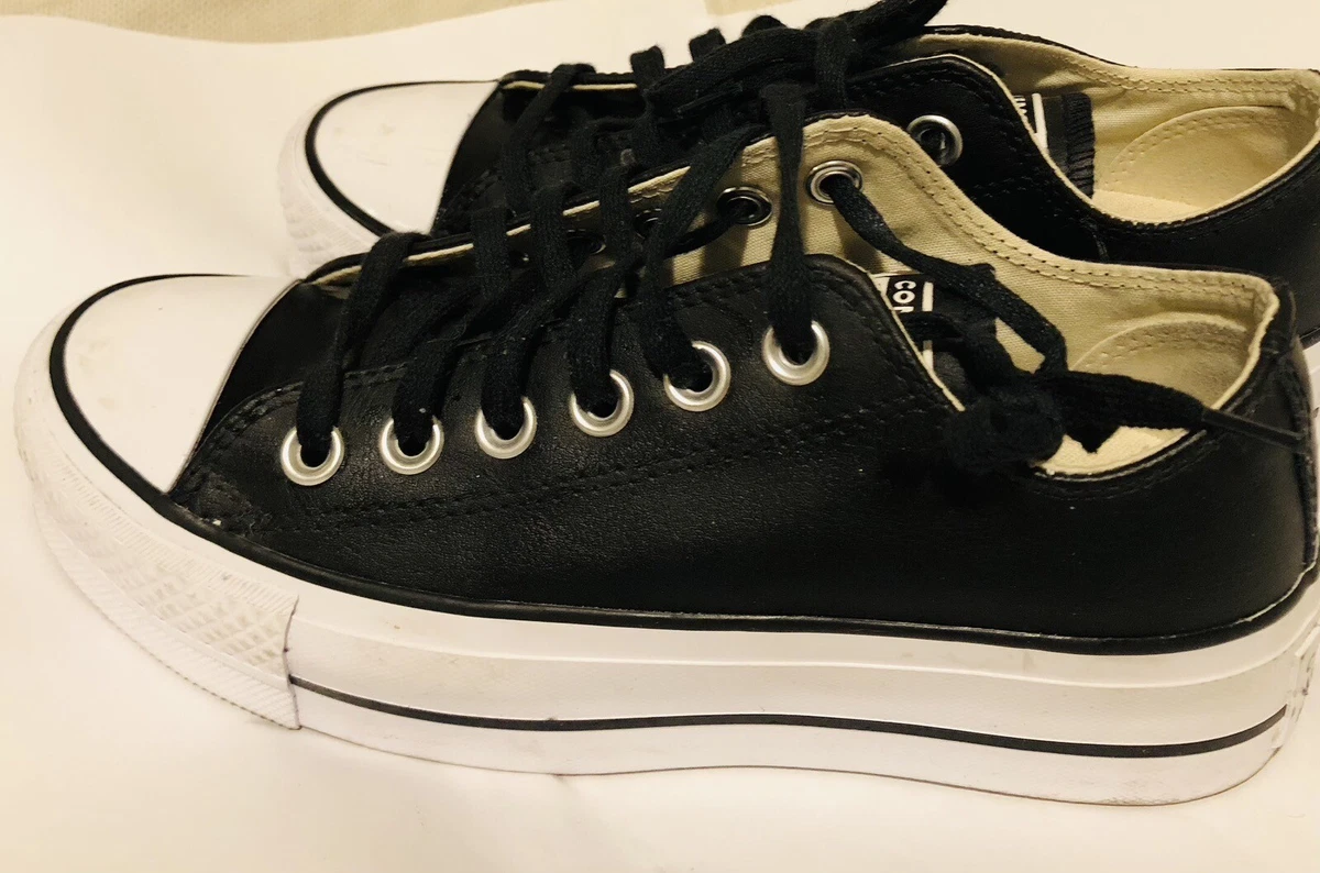 Leather on sale converse ebay