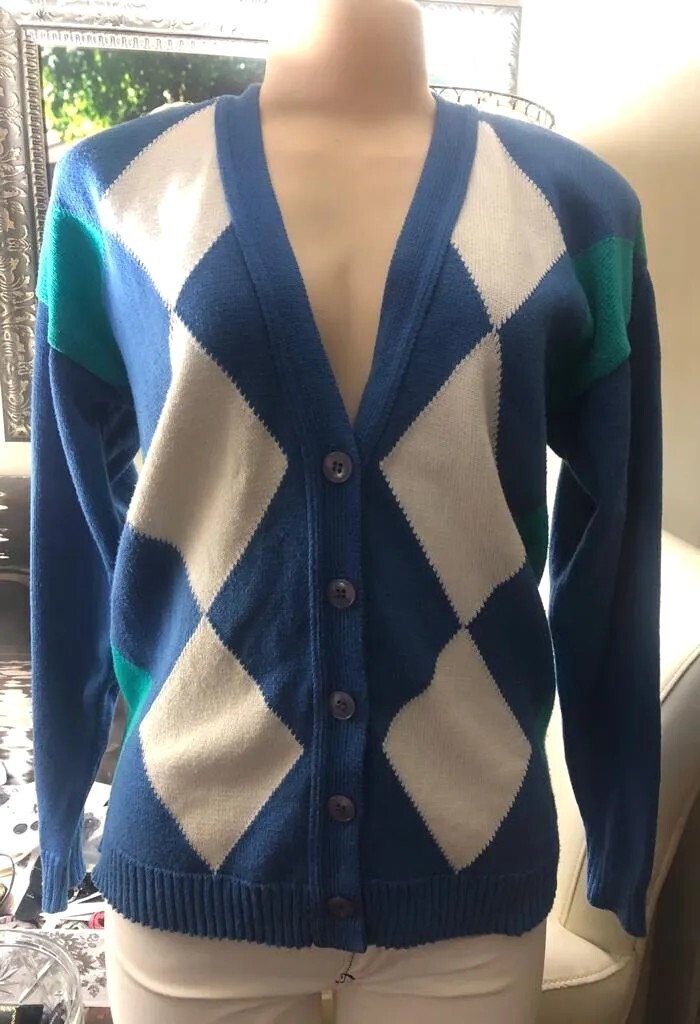 Pendleton Sophisticates vtg diamond pattern Cardi… - image 2