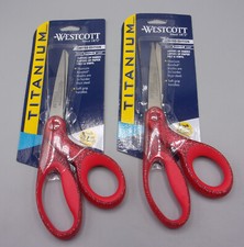 2 Pack Westcott Titanium Bonded Limited Edition Red Glitter 8  Bent Scissors