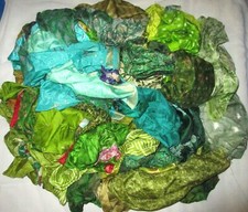 ADS Lot 100 Pure Silk Vintage Sari Fabric remnants scraps MANY COLORS SIZE DIY