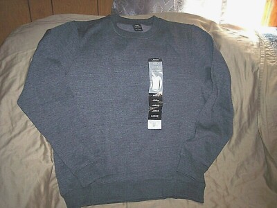 Mens Large Sweatshirt Fleece Sweatshirt Gray Fleece Crew Gray Winter Shirt Warm