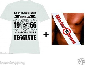 T Shirt Fascia Uomo Donna La Vita Comincia 50 Anni 1966 Leggende Compleanno Ebay