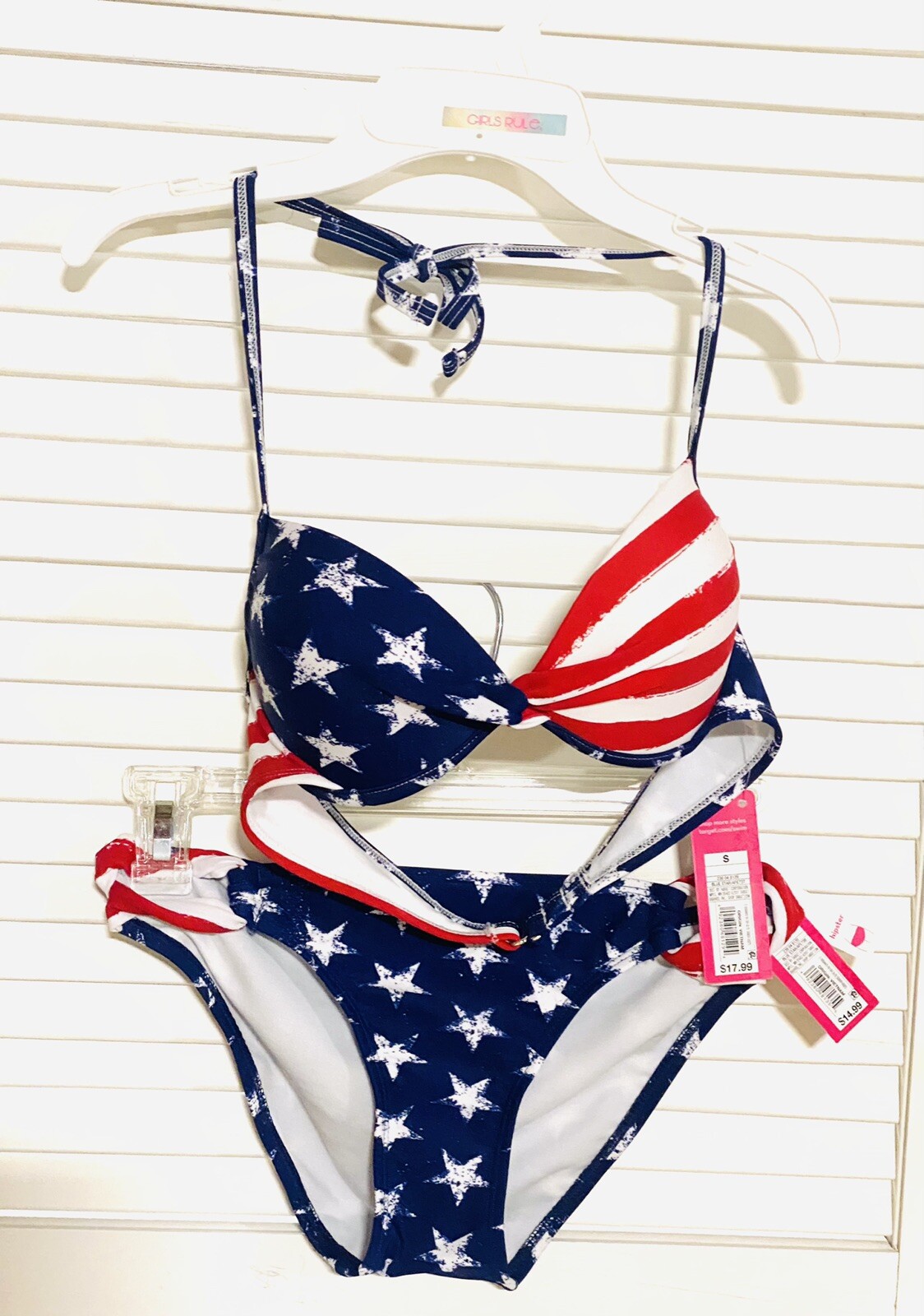 red white Blue Patriotic Bathing Suit Top /Bottom NWT Small Target | eBay