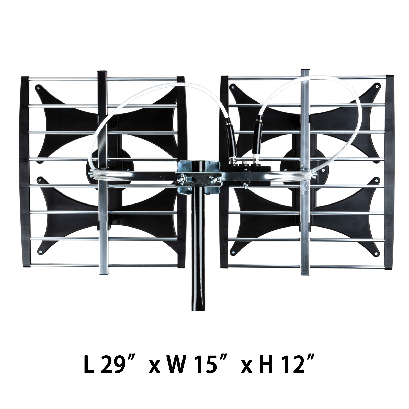 HDTV Outdoor Antenna up to 200 Mile Range Multi-Directional w/ Mounting Pole