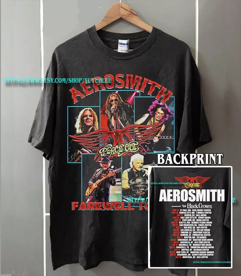 Aerosmith Peace Out Farewell Tour T-Shirt Concert Music Tour Tee TT5925