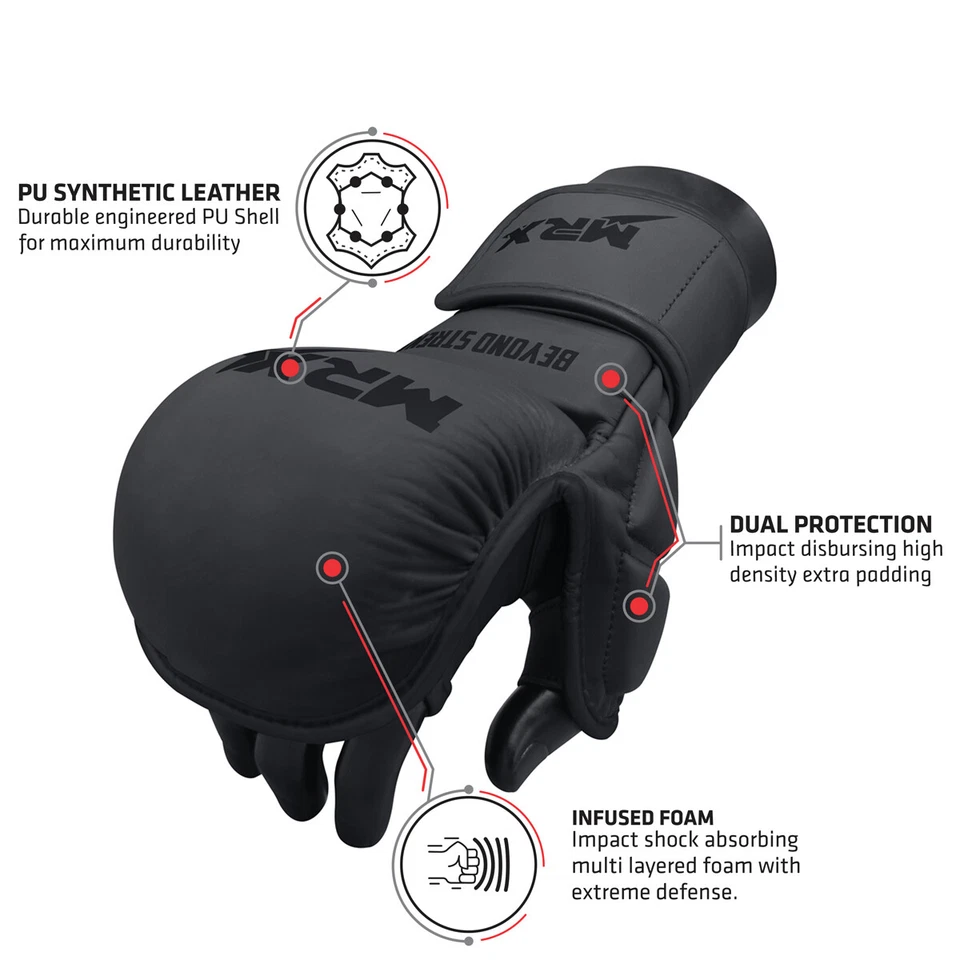 Guantes de Boxeo MMA MRX Saco de Boxeo Entrenamiento Artes Marciales Sparring 7 OZ Foto 2 de 4