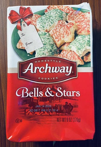 Archway Homestyle Bells & Stars HOLIDAY CHRISTMAS Cookies 6 Oz NEW FREE SHP