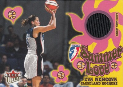 2002 Eva Nemcova Fleer Ultra WNBA Summer Love GAME JERSEY Insert - Rockers