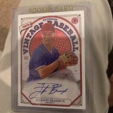 JACKSON BRASSEUX 2023 ONYX VINTAGE EXTENDED BASEBALL ON CARD AUTO BLUE INK