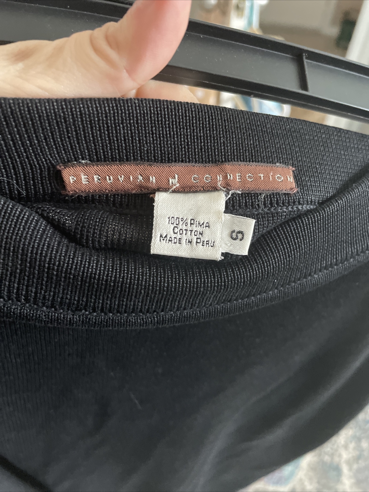 PERUVIAN CONNECTION Black Solid Pima Cotton Tube … - image 3