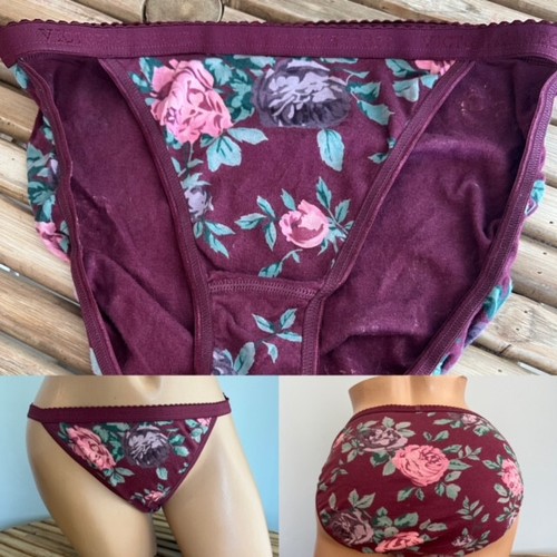 VINTAGE VICTORIAS SECRET 100% BAUMWOLLE STRING BIKINI HÖSCHEN 2003 Gr. L