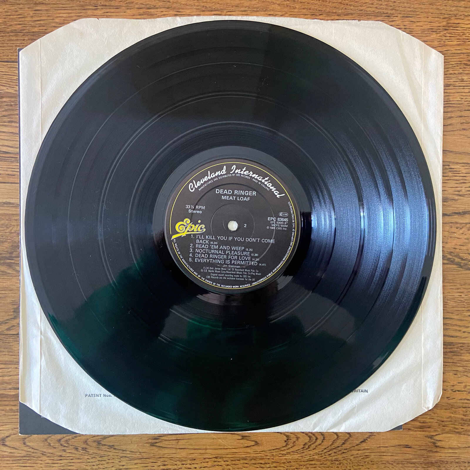 Meat Loaf Dead Ringer LP Record Vinyl Album 1981 VG+/VG+ Rock