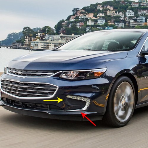 Chrome Front Bumper Fog Light Lamp Cover Trim Set for Chevrolet Malibu