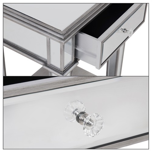 High-end Bedside Mirrored Cabinet Nightstand Small Coffee Side End Tables Drawer - Picture 19 of 37