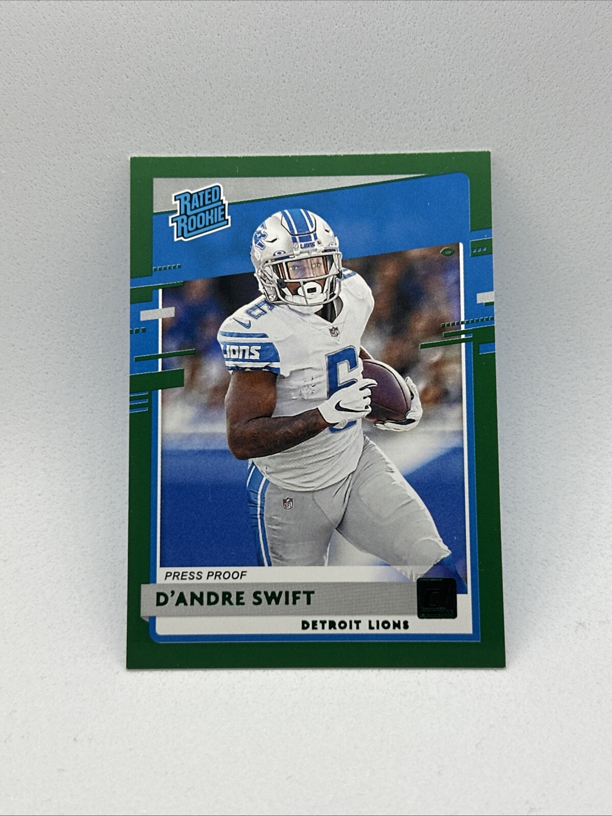 2020 Panini Donruss D'Andre Swift Press Proof Green #309 Detroit Lions