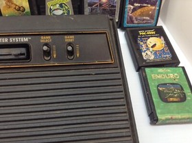 Atari 2600 Woodgrain 4 Switch System 18 Games NO CONTROLS OR CABLES UNTESTED