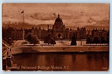 Victoria British Columbia Canada Postcard Provincial Parliament Buildings 1913