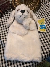 Vintage R. Dakin WHITE DOG Plush Puppet 1974 New Old Stock with TAG