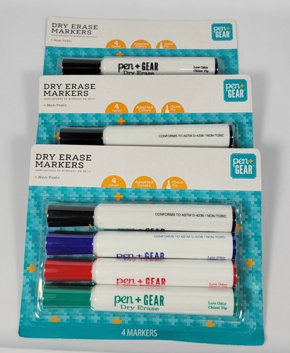Pen + Gear Jumbo Dry Erase Markers, Chisel Tip, 4 Count. 3 packs. B2 - Picture 4 of 4