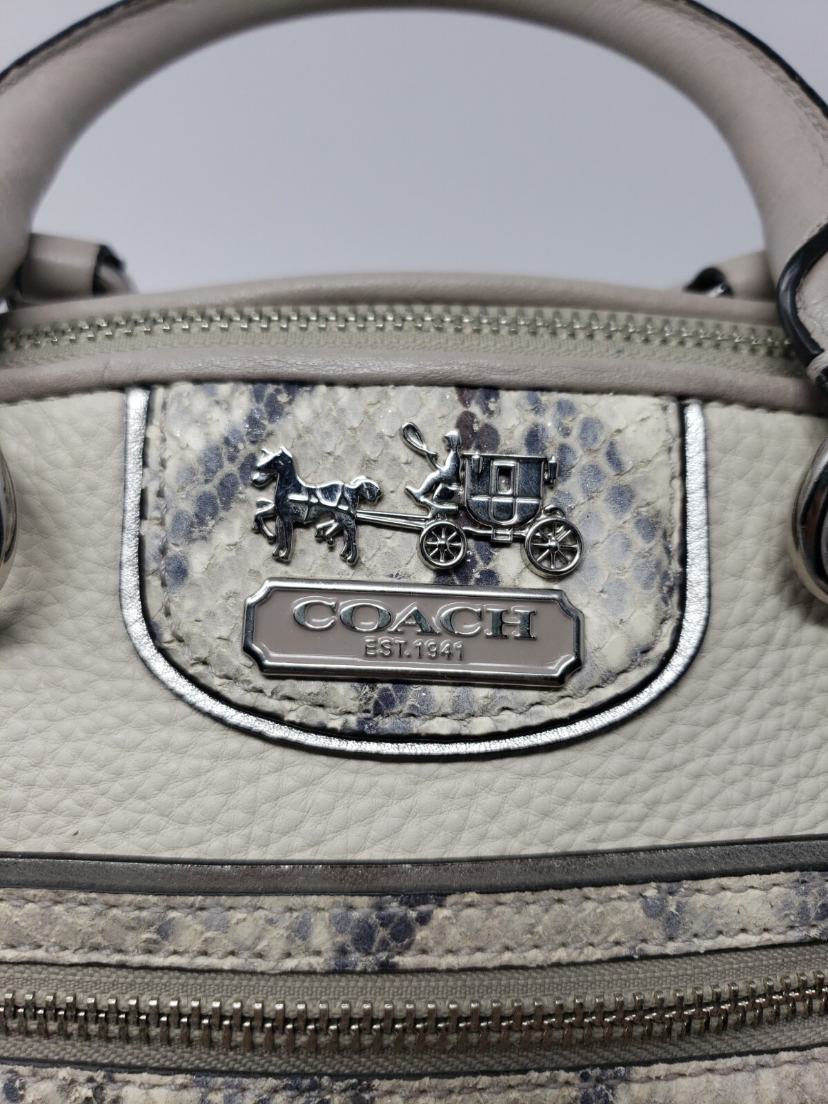 COACH MADISON~Embossed Python~Leather~Sophia Hand… - image 6