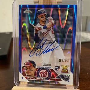 2023 Topps Chrome Joey Meneses RC Auto Blue RayWave Refractor #/150 Washington