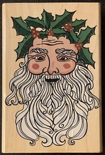 Inkadinkado Santa Father Christmas Holly Hat Rubber Stamp