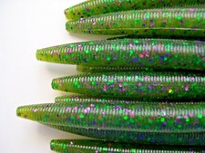 100 pk 4" Senko style-WATERMELON CANDY-Soft Plastic Worm Lures-SCENT & SALT-USA