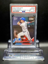TEAM COLOR! Evan Carter 2023 Topps Now Texas Rangers World Series #WS3 PSA 10