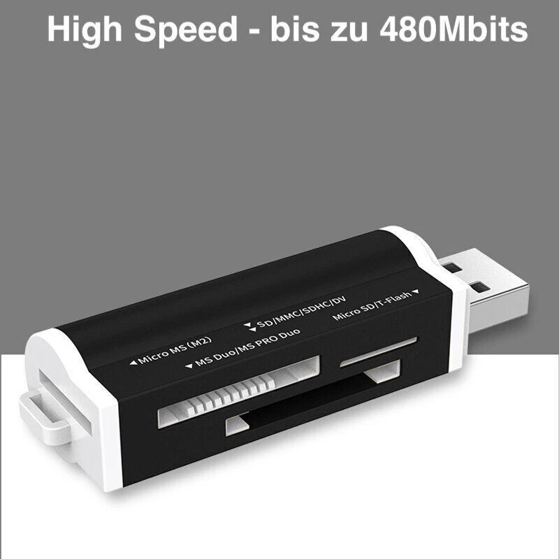 Speicherkartenleser Kartenlesegerät USB Micro SDHC MS Memory Card Reader Adapter - Bild 2 von 4