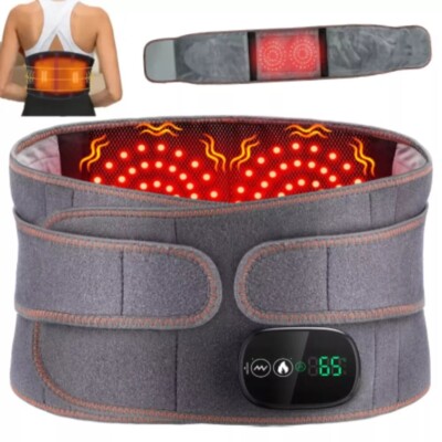 Infrared Heated Vibration Massager Waist Belt Low Back Brace Support Pain Relief