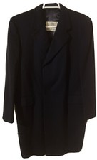 Aquascutum Men  s Luxurious Black Pure 100 Cashmere Long Coat Made In England 44