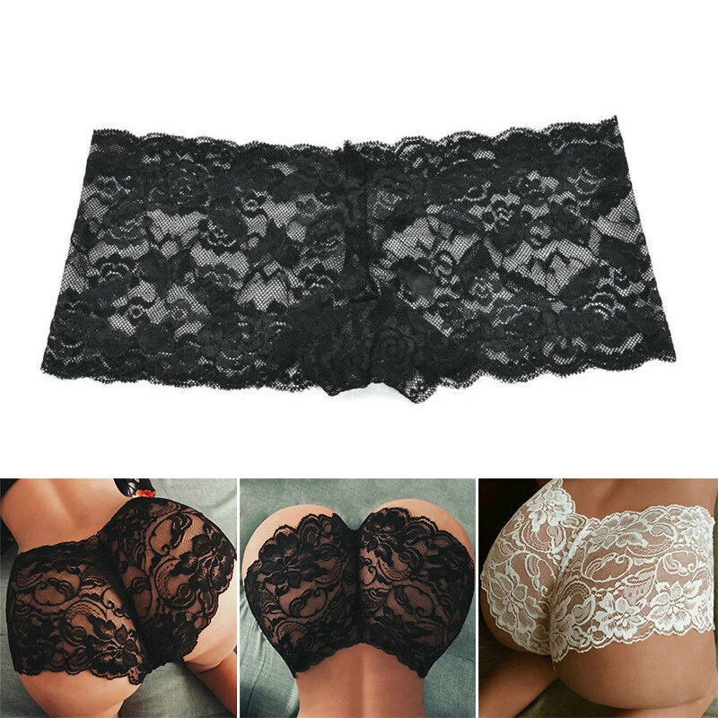 Femmes Lingerie Sexy Dentelle Transparent Slip Sous-Vêtements Tangas Culotte