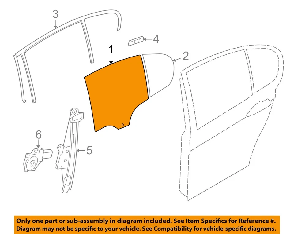 Cristal puerta trasera derecha OEM 2015 2016 2017 BMW M3 Foto 3 de 4