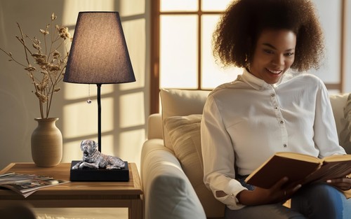 Table Dog Lamp for Bedside and Desk Portable Dog-Shape Nightstand Lamp with A... - Picture 5 of 9