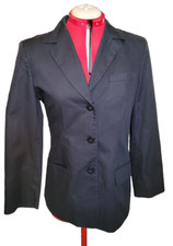 Liz Claiborne Black Long-Sleeve Collar Button-Up Padded Blazer Suit Jacket 8
