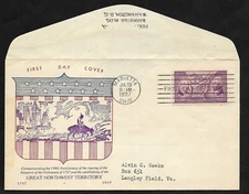 #795 3c Ordinance of 1787 -Holland FDC Marietta, OH 1937